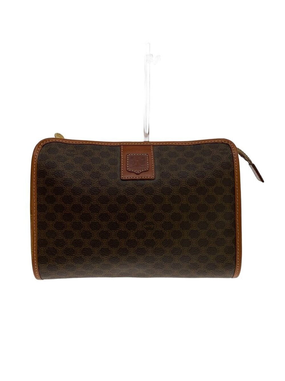 Celine Macadam Shoulder Bag Leather Brown All over